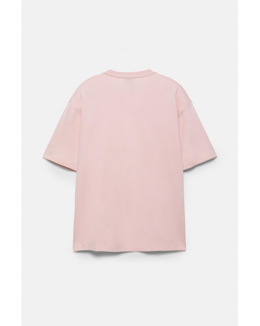 Pull&Bear Pink Boxy Interlock T-Shirt for men