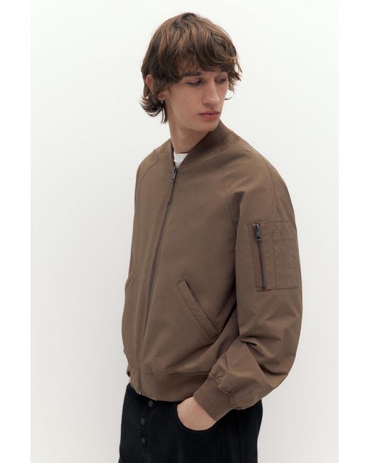 Pull&Bear Brown Lightweight Bomber Jacket for men