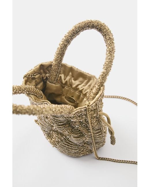 Pull&Bear Metallic Beaded Bag
