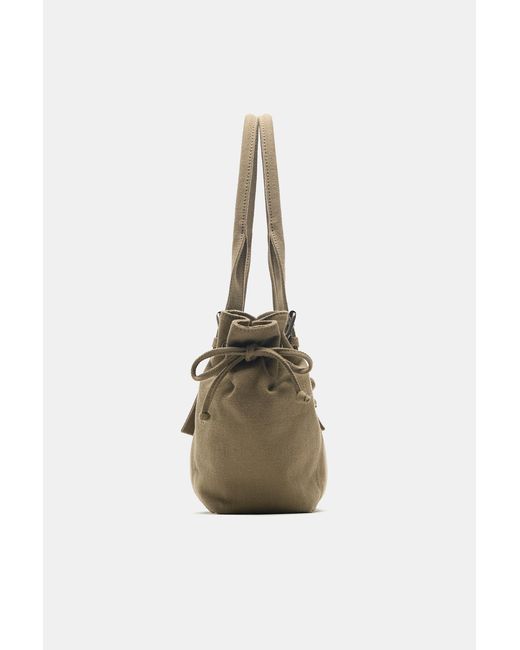 Pull&Bear Natural Buckle Detail Shopper Bag