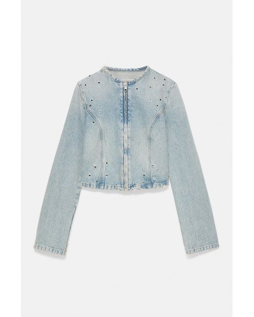Veste Denim Œillets Pull&Bear en coloris Blue