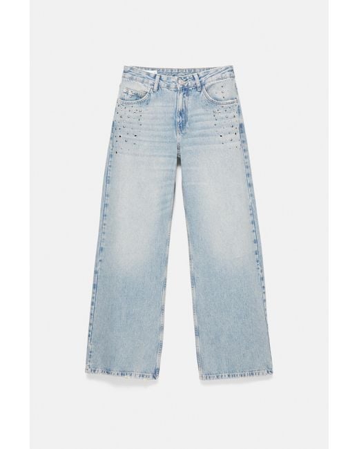 Jean Baggy À Œillets Pull&Bear en coloris Black