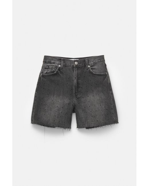 Pull&Bear Black Jeansbermudas Mit Hohem Bund Und Glitzer