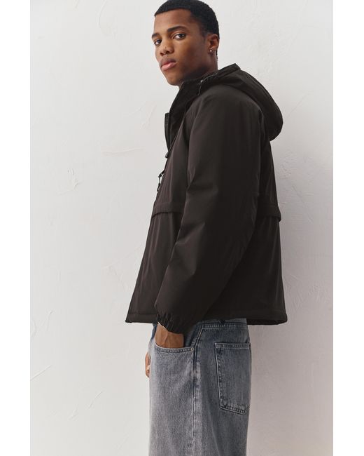 Pull&Bear Gray High Neck Puffer Jacket for men
