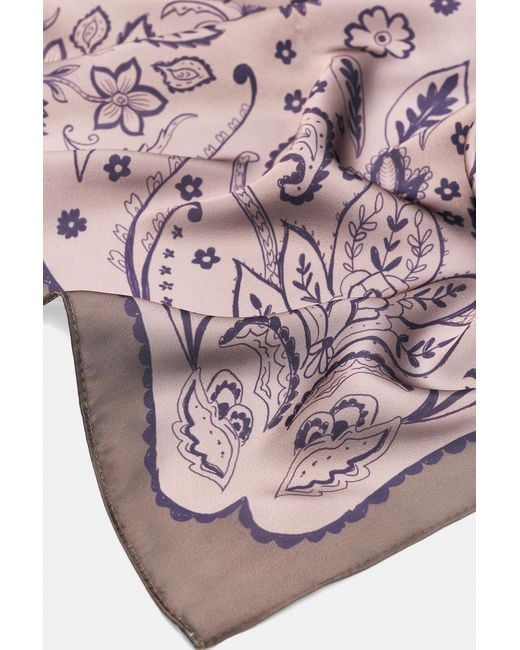 Pull&Bear Pink Floral Satin Scarf