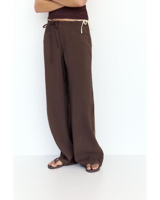 Pull&Bear Blue Drawstring Flowing Trousers