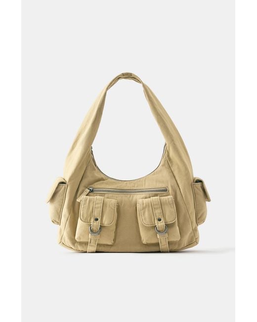 Pull&Bear Blue Multipocket Shoulder Bag