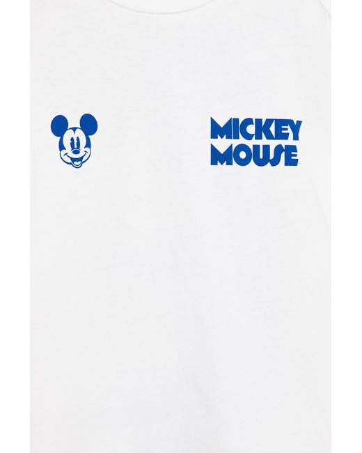 Pull&Bear Mickey Mouse T-Shirt in het White