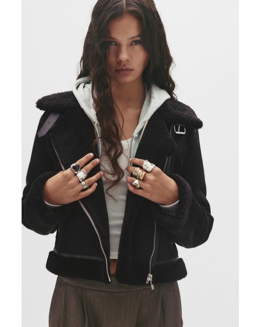 Pull&Bear Black Kurze Doubleface-Jacke
