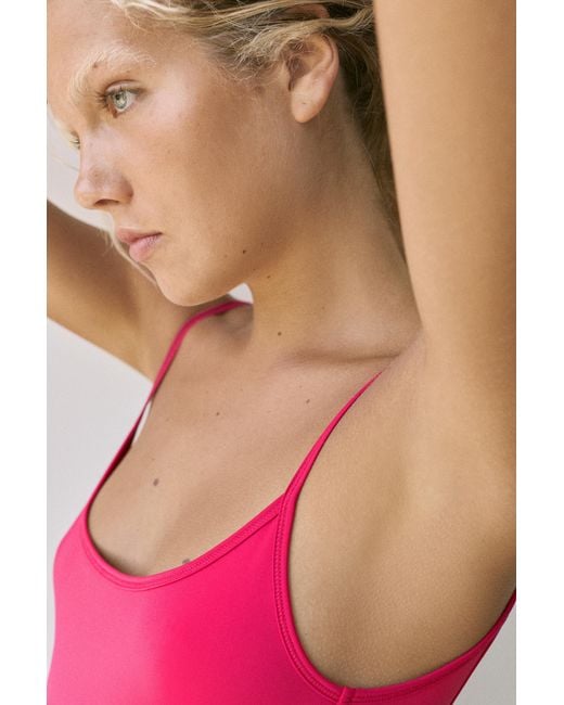 Pull&Bear Red Polyamide Bodysuit With Thin Straps