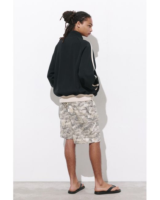 Pull&Bear White Ripstop Cargo Bermuda Shorts for men
