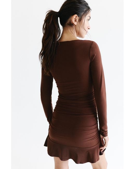 Robe Courte Froncée Pull&Bear en coloris Black