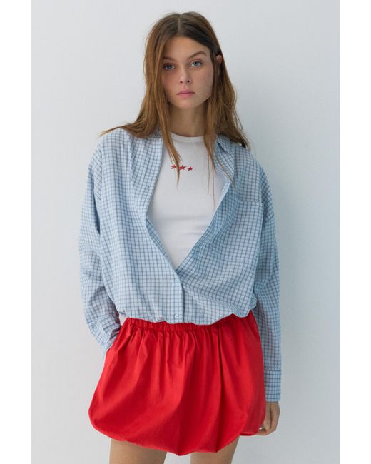 Pull&Bear Rode Balloon Minirok in het Red