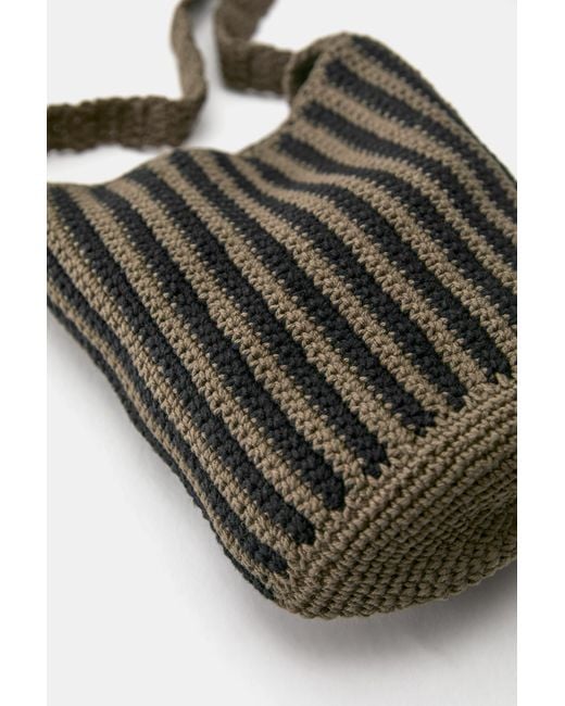 Borsa A Tracolla A Righe Crochet di Pull&Bear in Red da Uomo