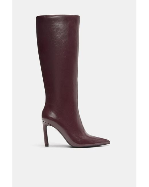 Pull&Bear Red High-Heel Boots