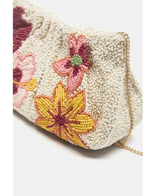 Pull&Bear Brown Clutch Mit Perlen