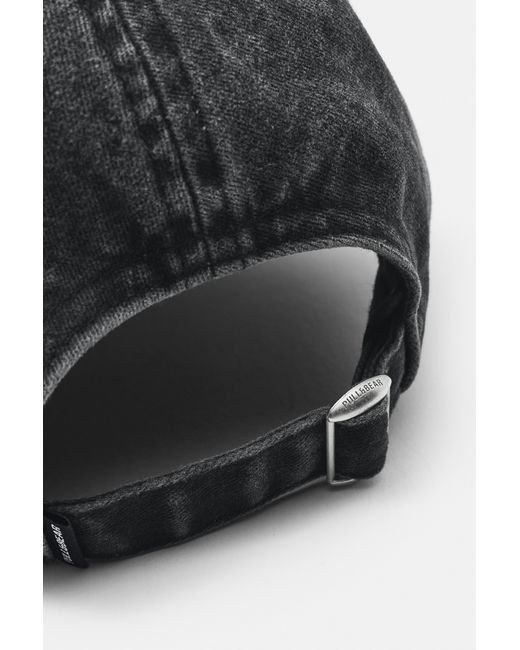 Pull&Bear Black High Goals Embroidered Cap for men