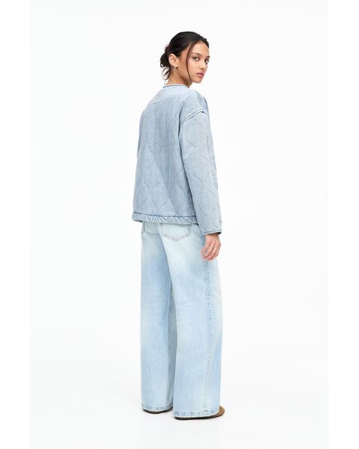 Pull&Bear Blue Padded Denim Jacket