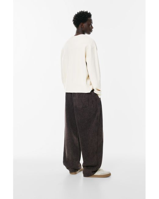Pull&Bear White Soft Knit Jumper for men