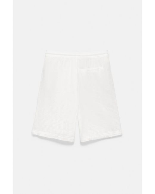 Pull&Bear Joggingbermuda Van Crêpestof in het White voor heren