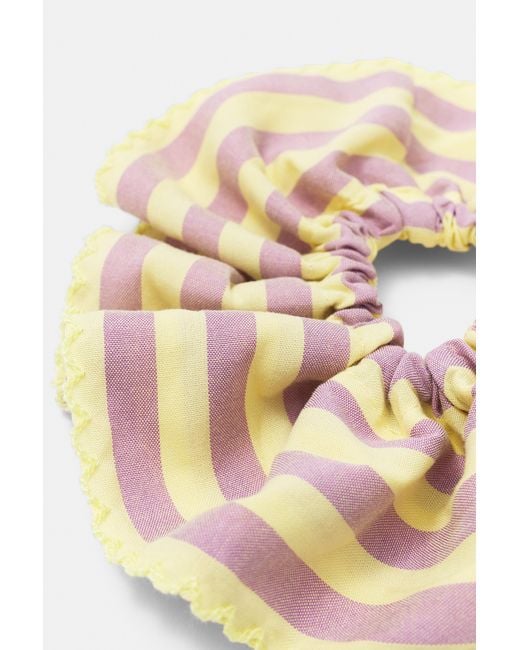 Pull&Bear White Striped Scrunchie