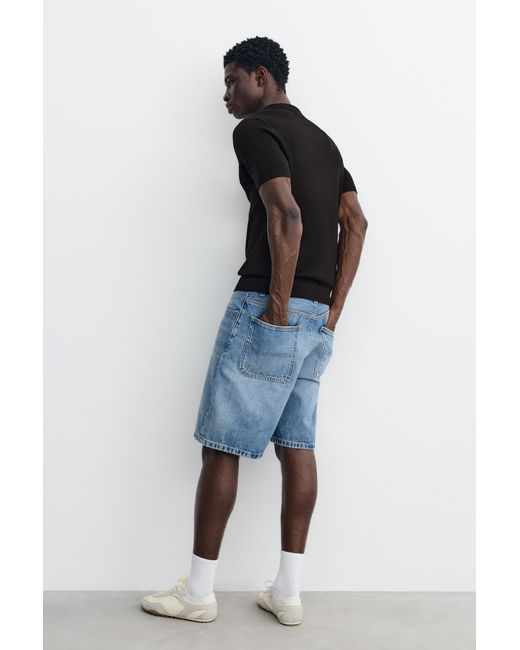 Pull&Bear Black Short Sleeve Knit Polo Shirt for men