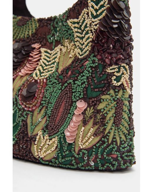Pull&Bear Brown Beaded Shoulder Bag
