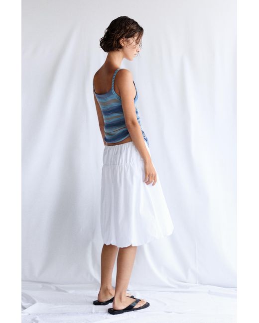 Pull&Bear White Gathered Knit Strappy Top