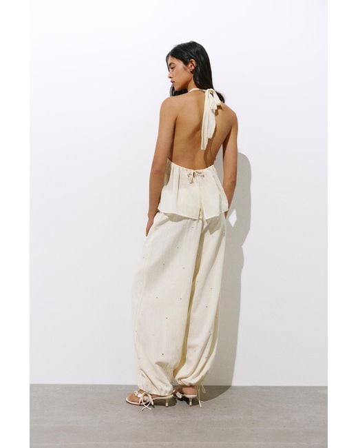 Pull&Bear Brown Mirror-Detail Halter Top