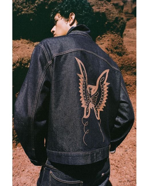 Pull&Bear Black Monserrat Messeguer Denim Jacket for men