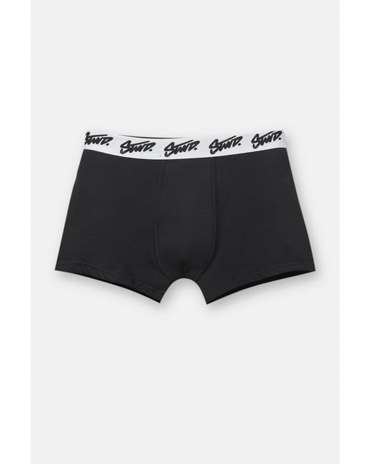 Pull&Bear Black Pack Of 3 Boxers With Stwd Logo for men