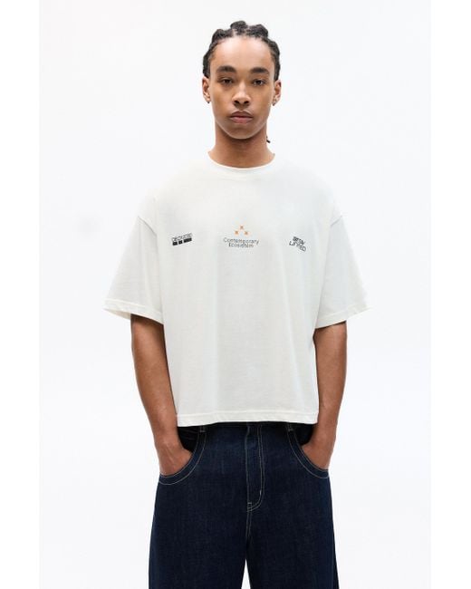 Pull&Bear White Stwd Contemporary Ecosistem T-Shirt for men