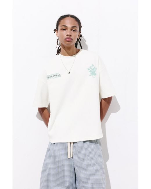 Pull&Bear White Short Sleeve Van Gogh T-Shirt for men