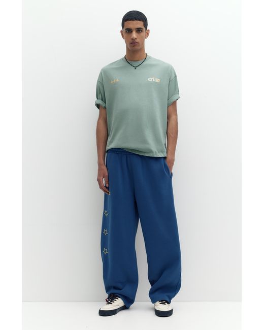 Pull&Bear Green Stwd Stars T-Shirt for men