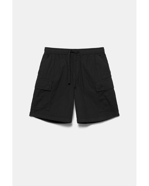Pull&Bear Ripstop Cargo Bermuda in het Blue voor heren