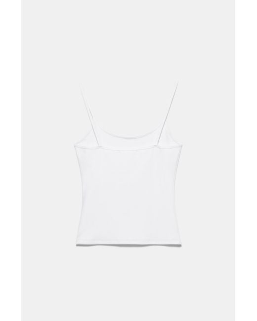 Pull&Bear White Thin Strap Top