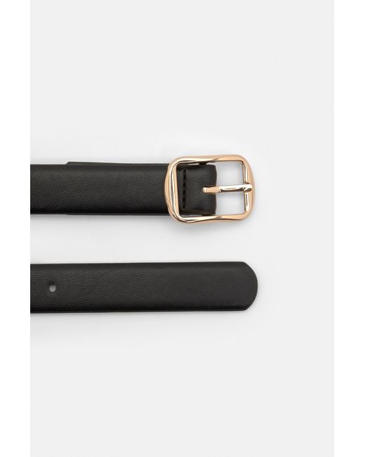 Pull&Bear Black Schmaler Gürtel Mit Eckiger Schnalle