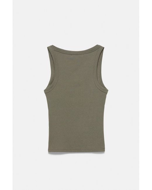 Pull&Bear Green Basic Tank Top