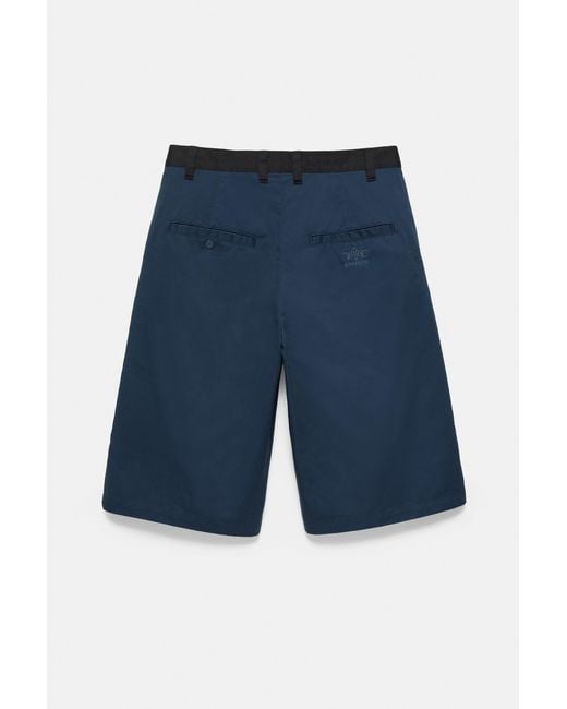 Pull&Bear Blue Pleasures X Stwd Panelled Bermuda Shorts for men