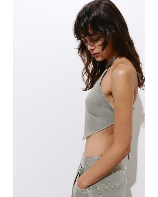Pull&Bear Brown Open-Back Triangular Top