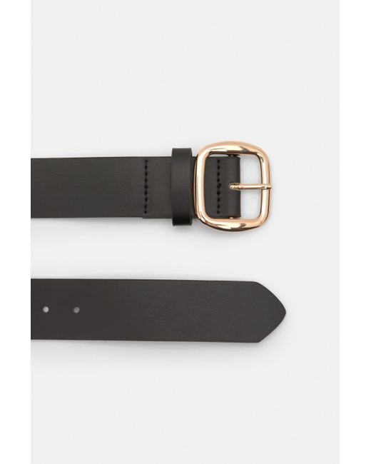 Pull&Bear Black Belt With Square Buckle