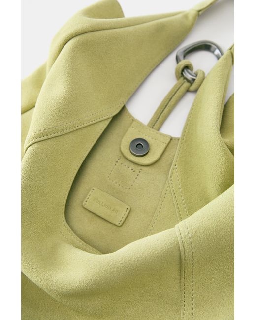 Pull&Bear Green Leather Ring Shopper Bag