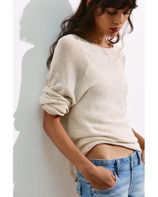 Pull&Bear White Rustic Jumper