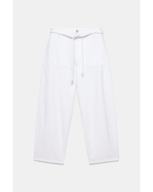 Jeans Balloon Cordon Pull&Bear en coloris White
