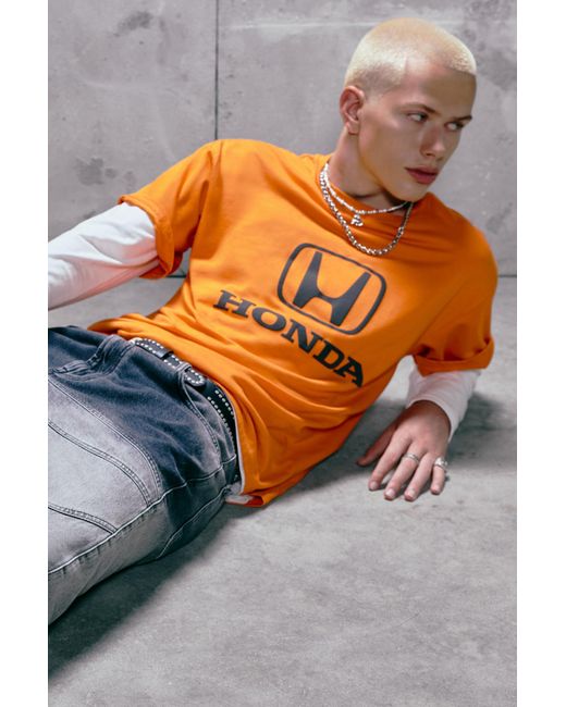 Pull&Bear Orange Honda T-Shirt for men