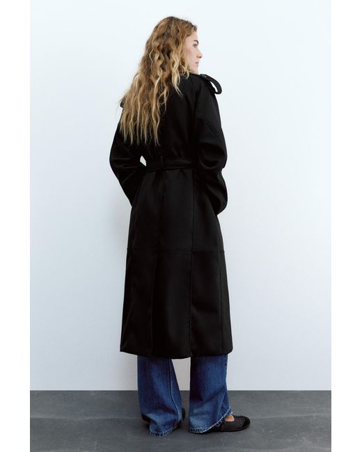 Pull&Bear Blue Long Trench Coat