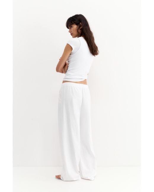 Pull&Bear Denim Joggingbroek Met Lage Taille in het White