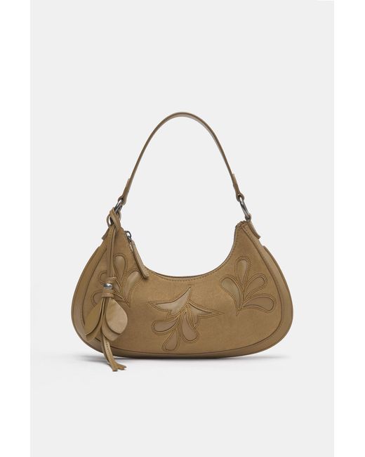 Pull&Bear White Embellished Shoulder Bag