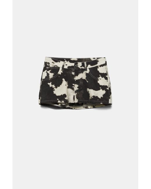 Pull&Bear Natural Cow Print Skort
