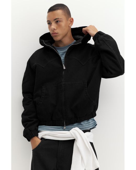 Bomber Con Cappuccio di Pull&Bear in Black da Uomo
